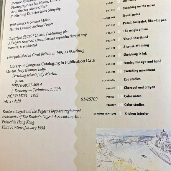 Sketching School by Judy Martin & Reader's Digest Editors (1994, Hardcover) - Picture 7 of 10